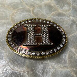 Vintage H Monogram Southwestern Heavy Belt Buckle